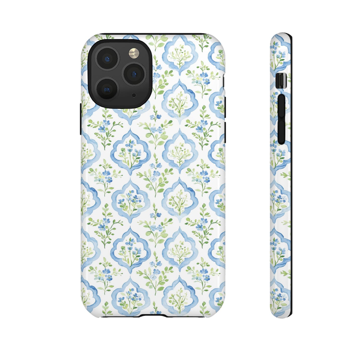 Blue Floral Damask phone case | Tough Case | iPhone 17