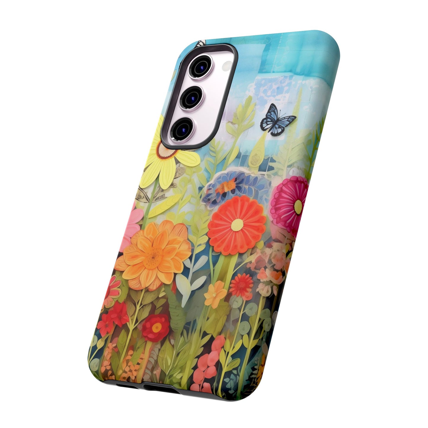 Whimsical Floral Garden phone case | Tough Case | 3d Floral Pattern | iPhone 17