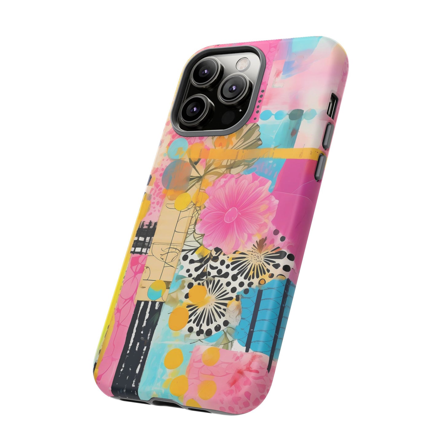 Pink Floral Abstract Phone Case | Tough Cases | iPhone 17