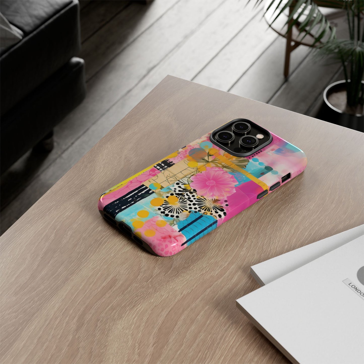 Pink Floral Abstract Phone Case | Tough Cases | iPhone 17