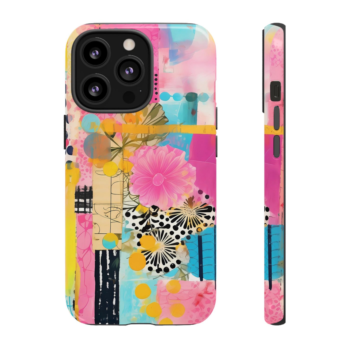 Pink Floral Abstract Phone Case | Tough Cases | iPhone 17