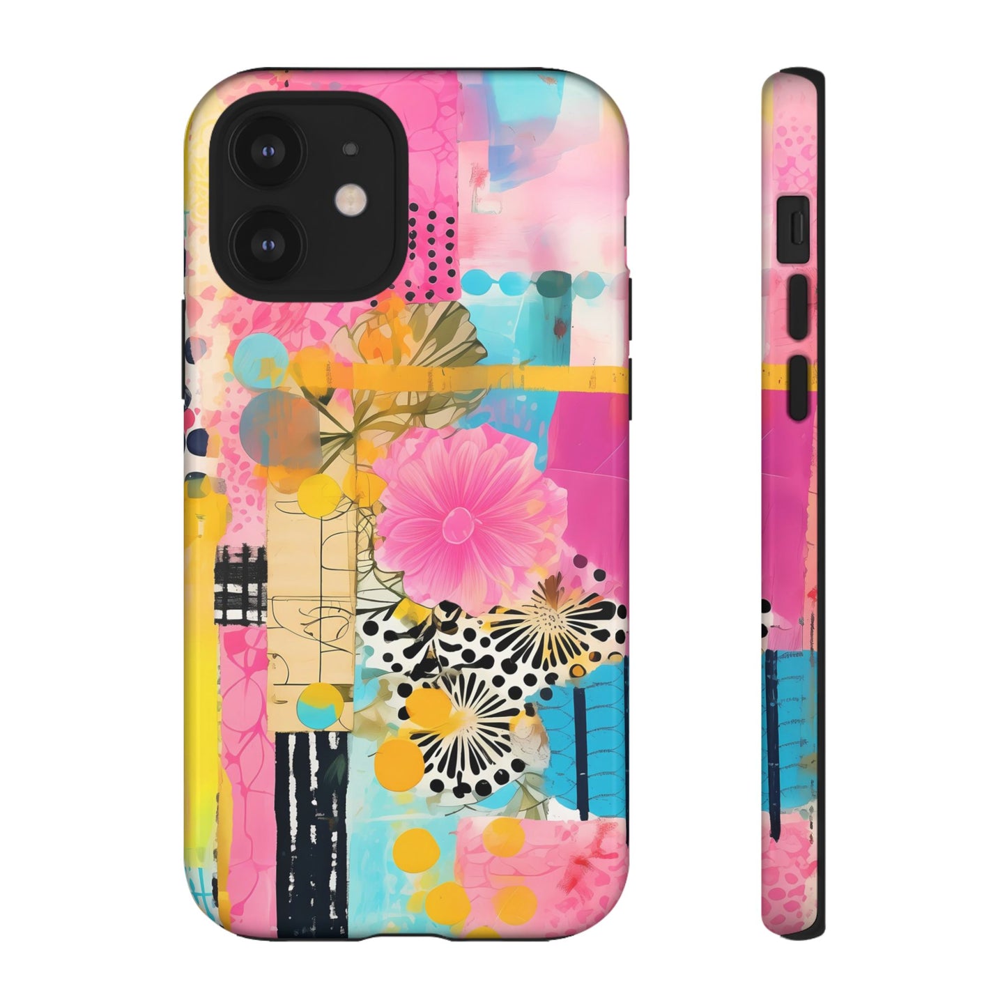 Pink Floral Abstract Phone Case | Tough Cases | iPhone 17