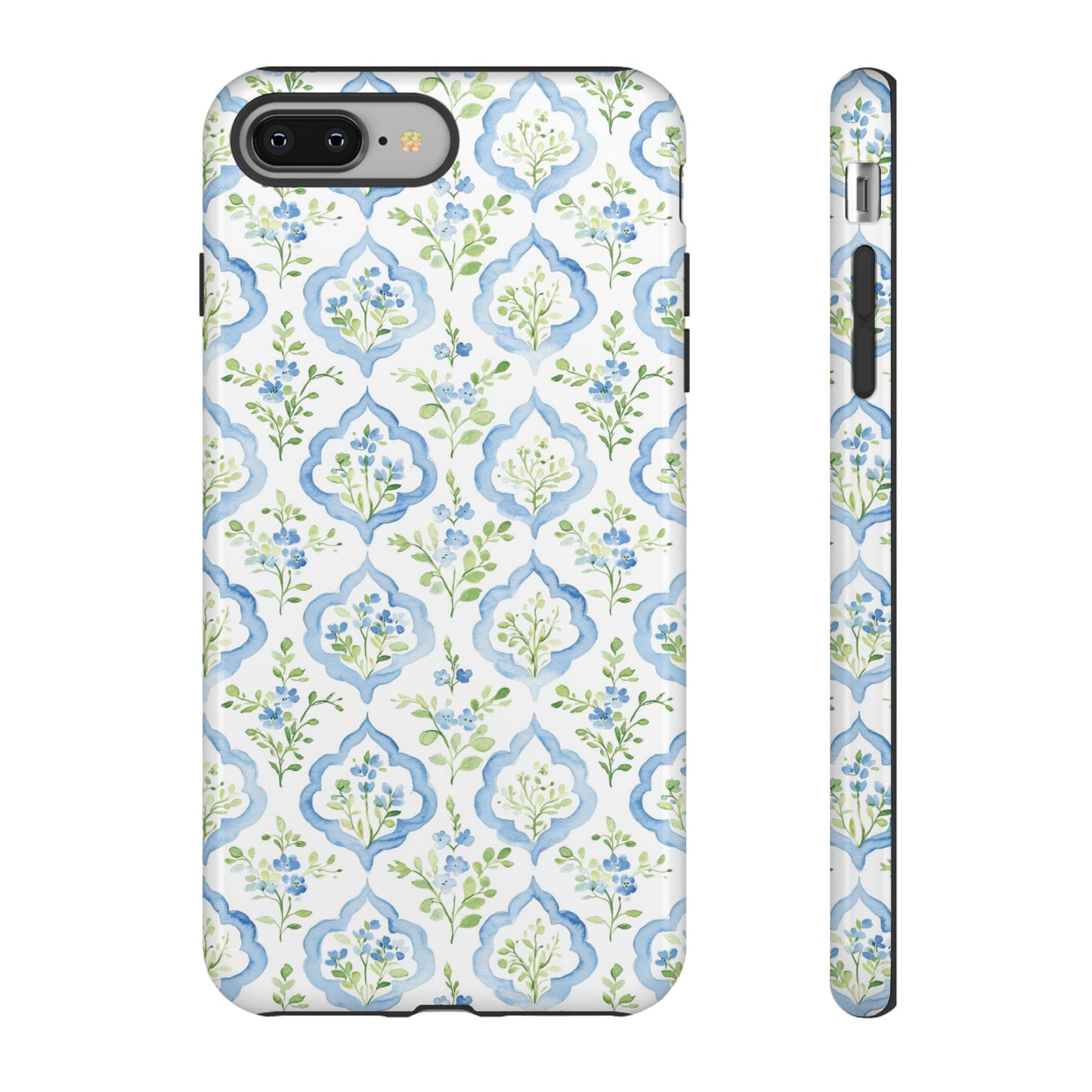 Blue Floral Damask phone case | Tough Case | iPhone 17