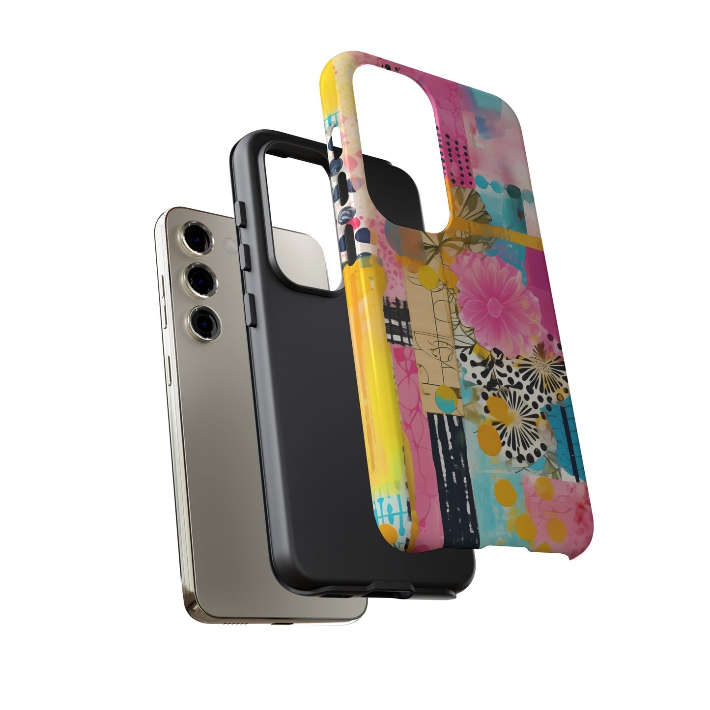 Pink Floral Abstract Phone Case | Tough Cases | iPhone 17