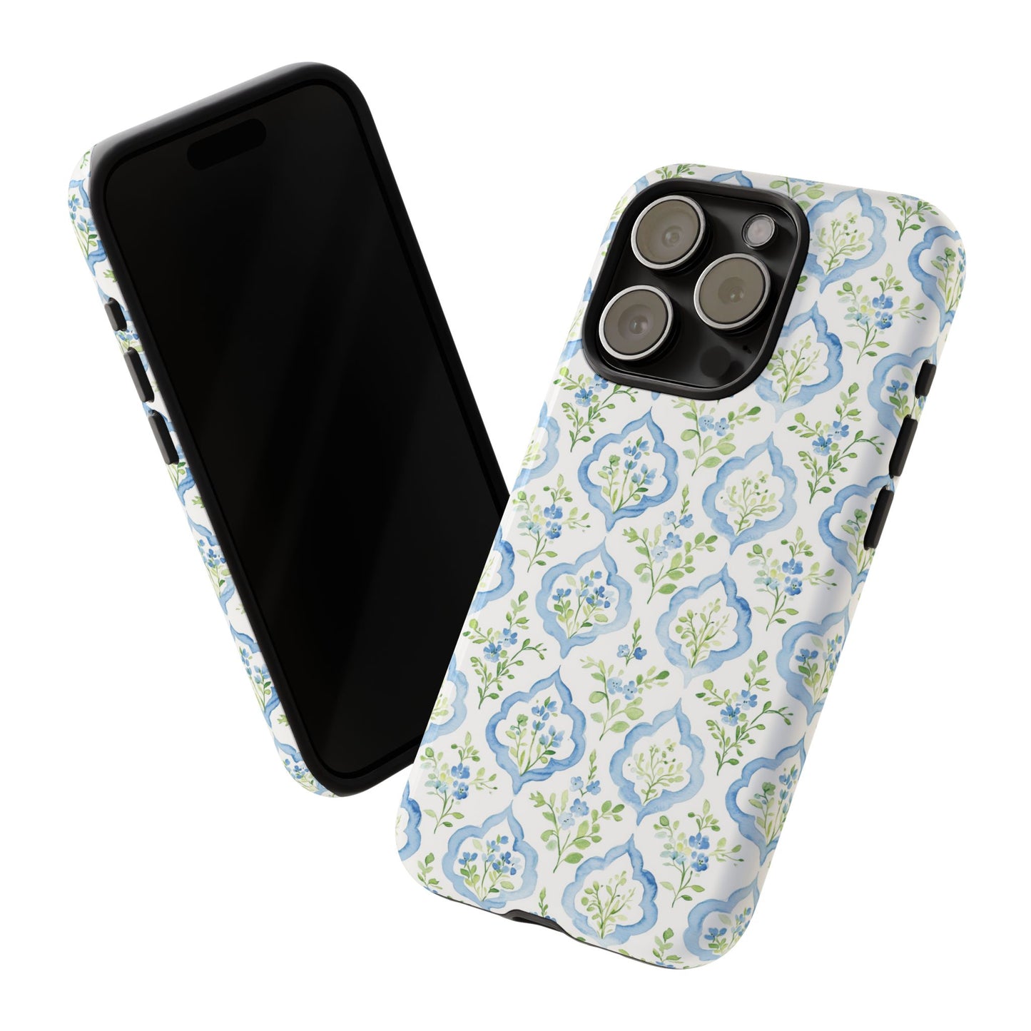 Blue Floral Damask phone case | Tough Case | iPhone 17