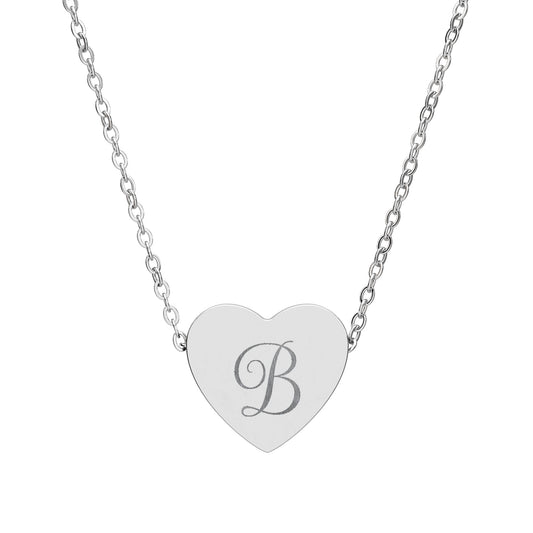 Engravable Heart Necklace — Personalized Initial Pendant Necklace