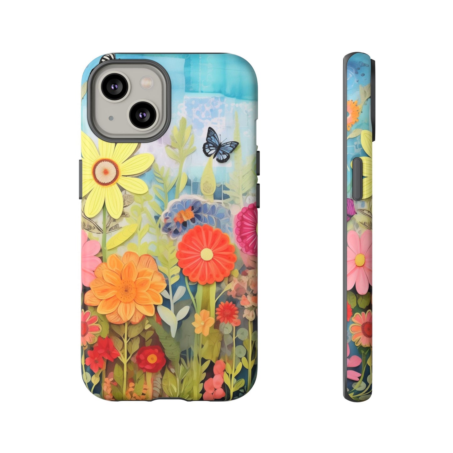 Whimsical Floral Garden phone case | Tough Case | 3d Floral Pattern | iPhone 17