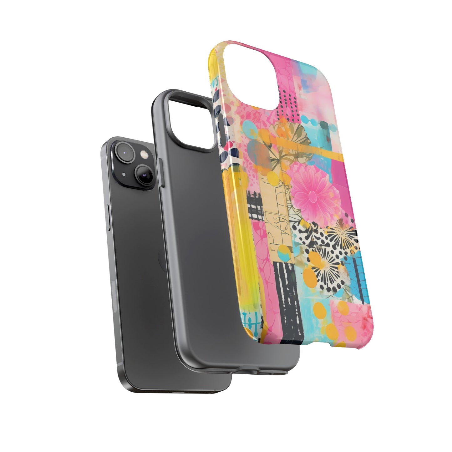Pink Floral Abstract Phone Case | Tough Cases | iPhone 17