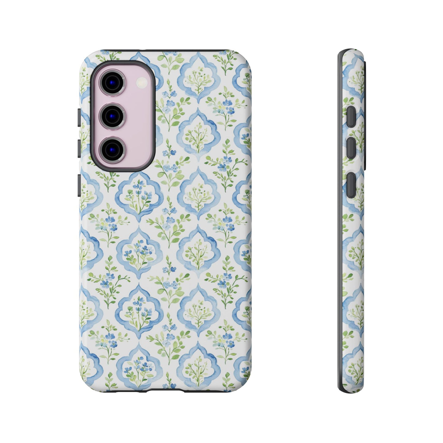 Blue Floral Damask phone case | Tough Case | iPhone 17