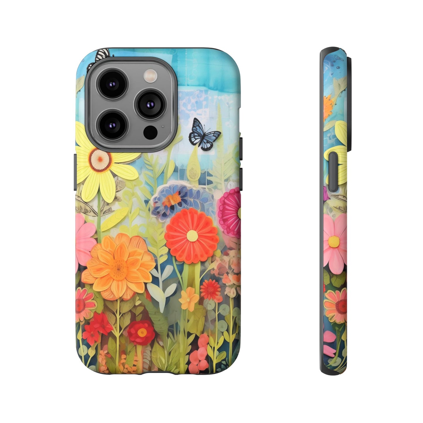 Whimsical Floral Garden phone case | Tough Case | 3d Floral Pattern | iPhone 17