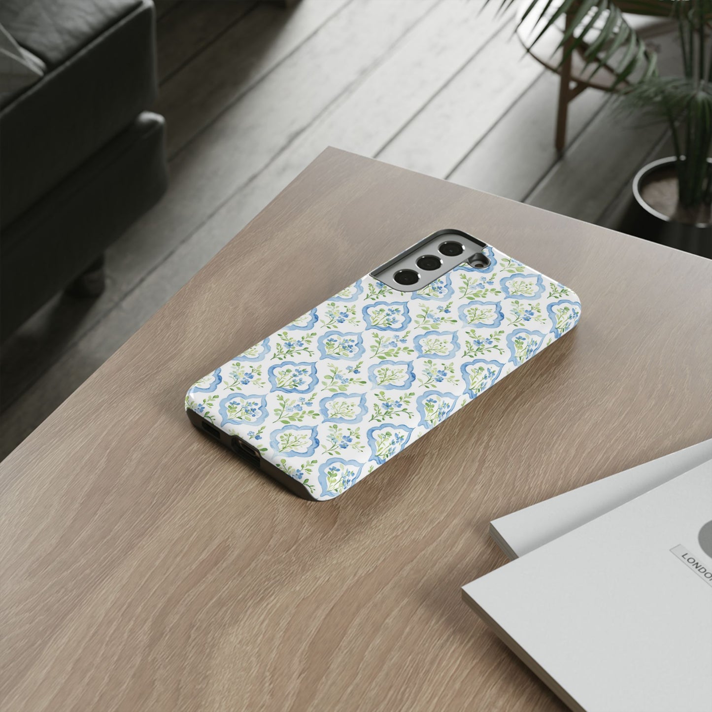 Blue Floral Damask phone case | Tough Case | iPhone 17