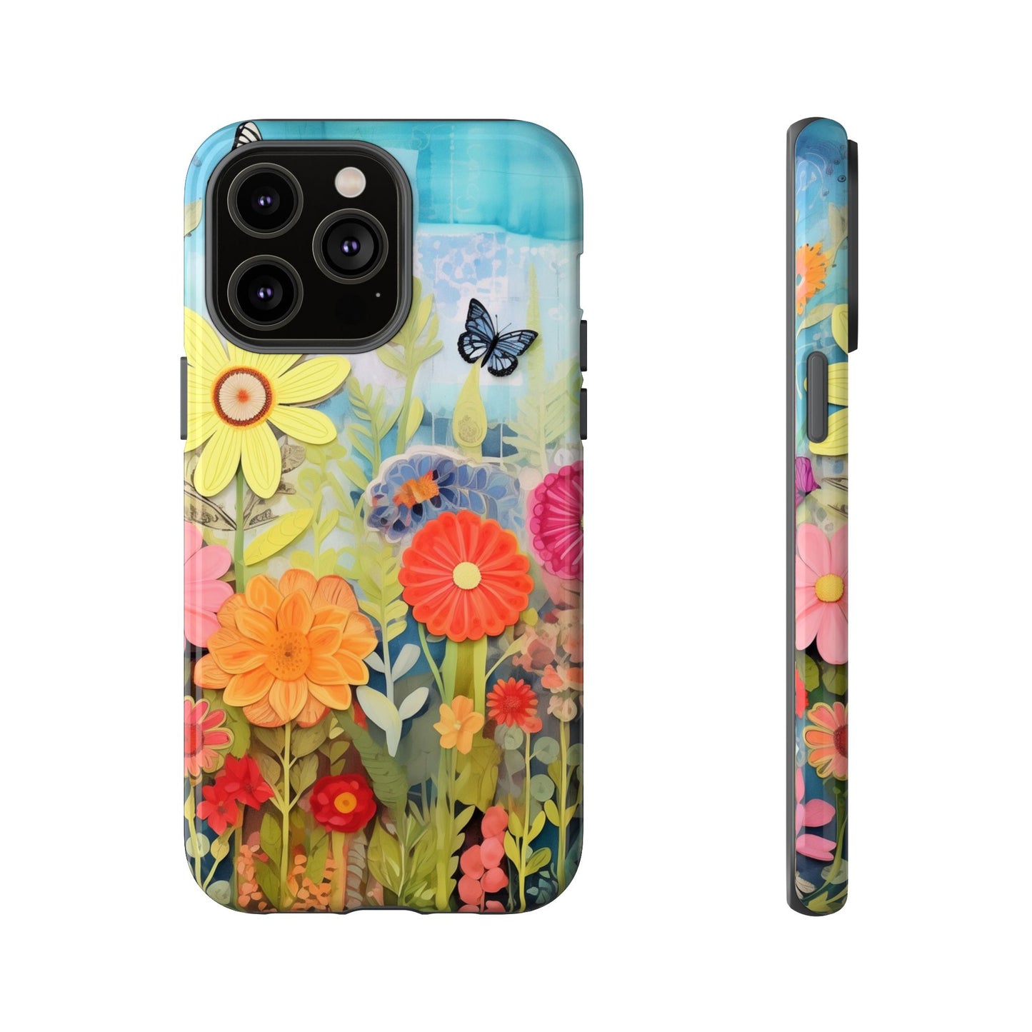 Whimsical Floral Garden phone case | Tough Case | 3d Floral Pattern | iPhone 17