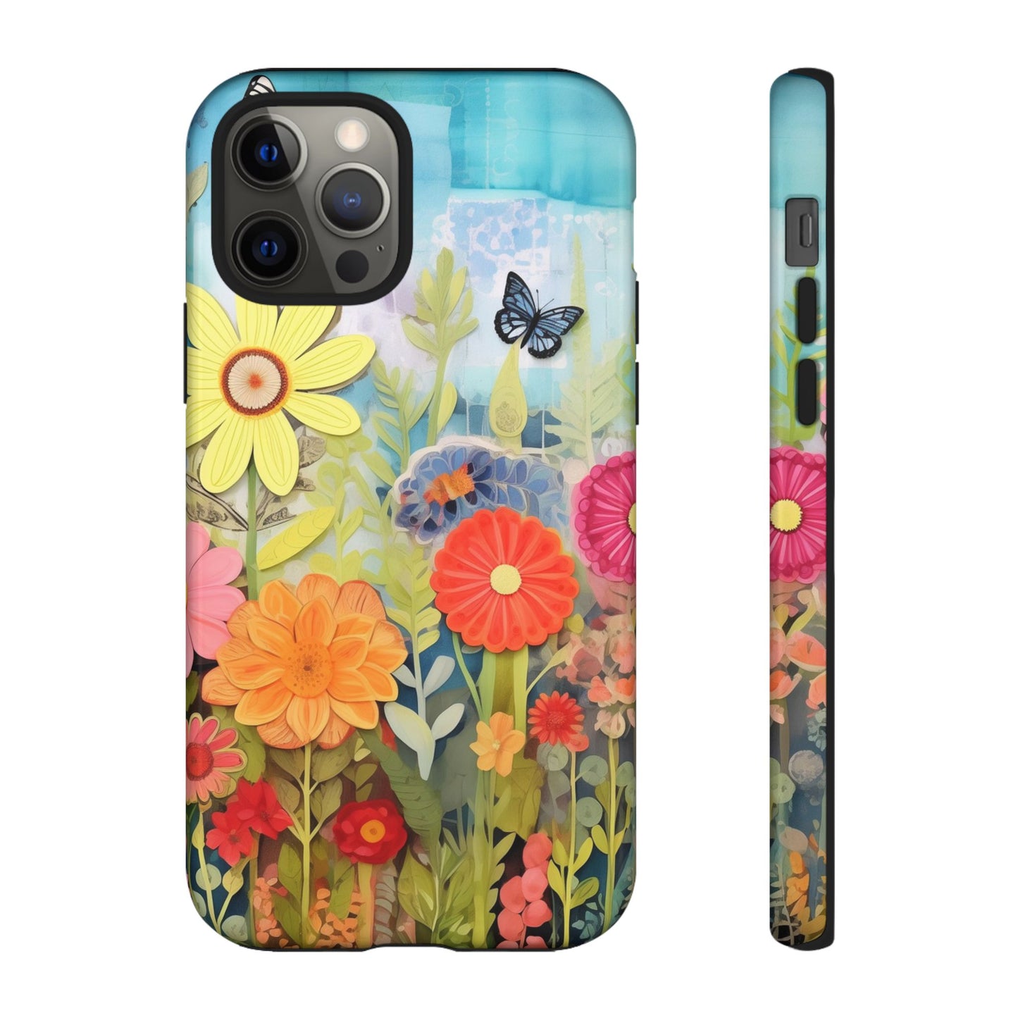 Whimsical Floral Garden phone case | Tough Case | 3d Floral Pattern | iPhone 17