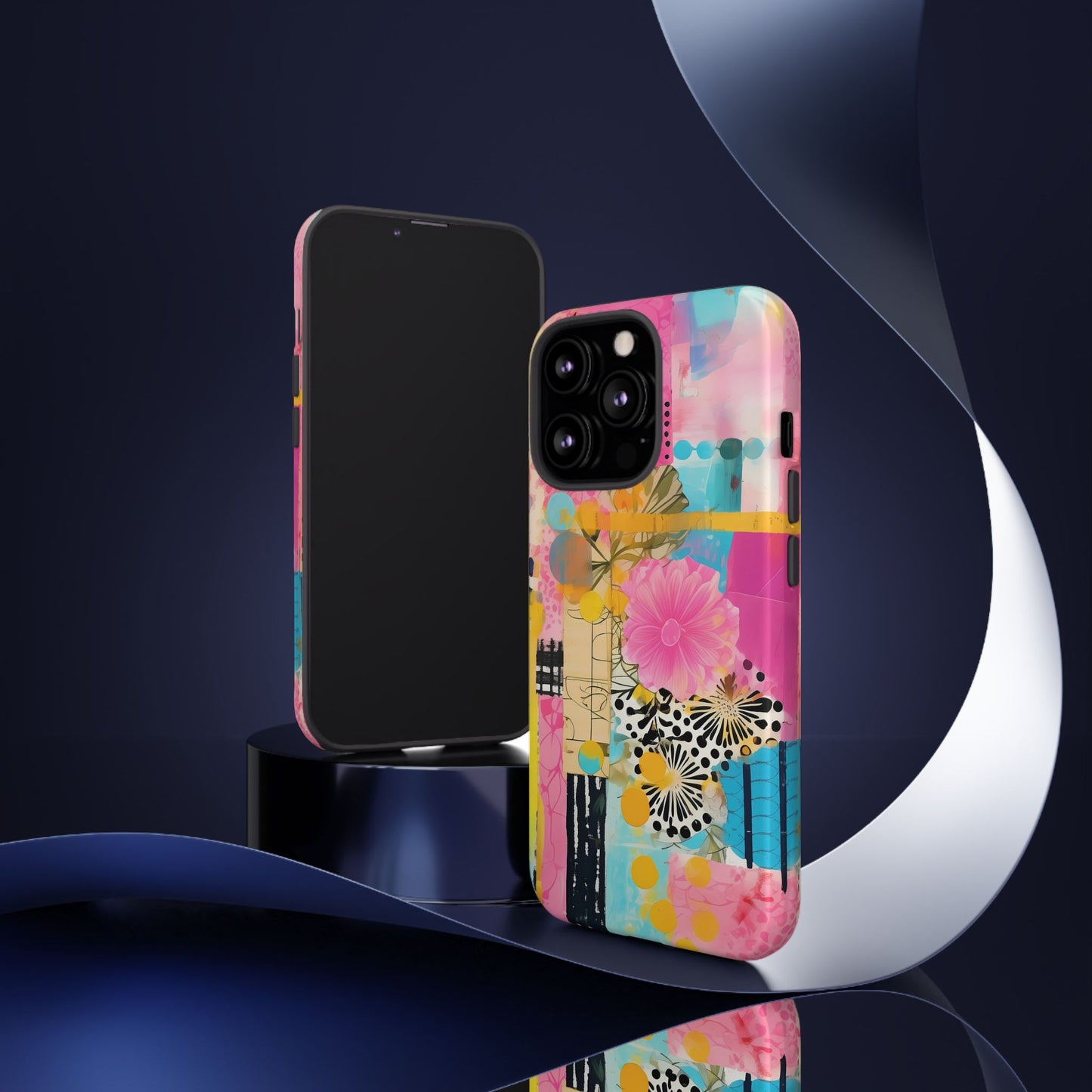Pink Floral Abstract Phone Case | Tough Cases | iPhone 17