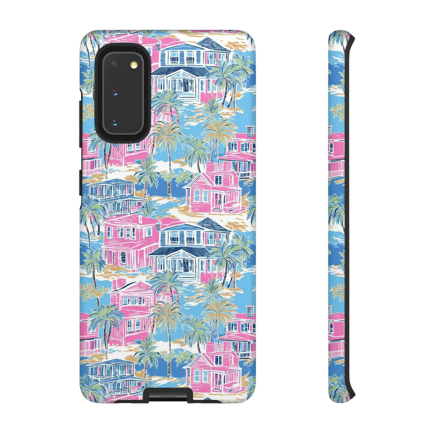 Tropical Beach Houses Tough Case | Palm Tree Coastal Phone Cover | iPhone 17