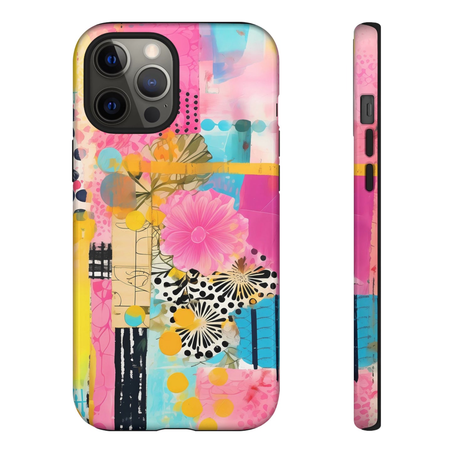 Pink Floral Abstract Phone Case | Tough Cases | iPhone 17