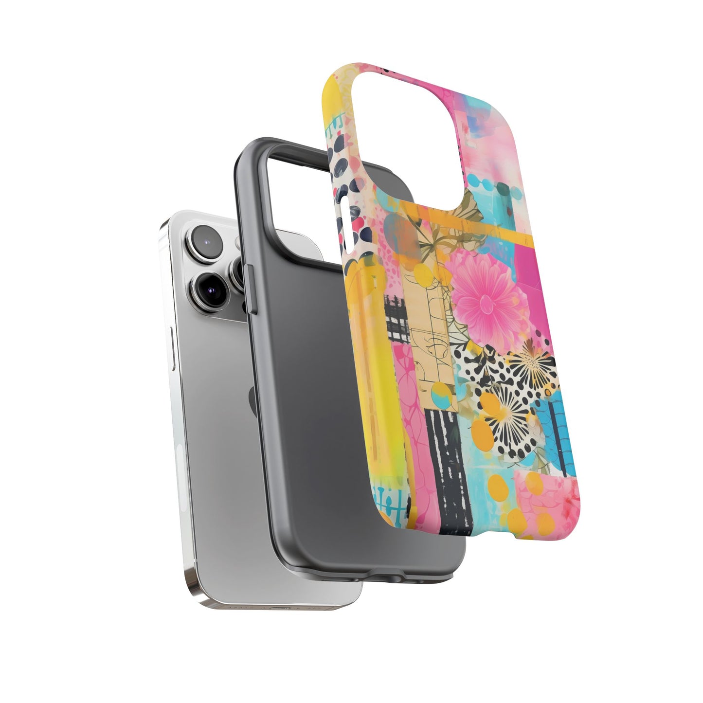 Pink Floral Abstract Phone Case | Tough Cases | iPhone 17