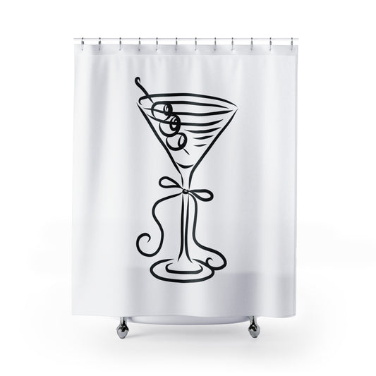 Coquette Martini Shower Curtain Silhouette
