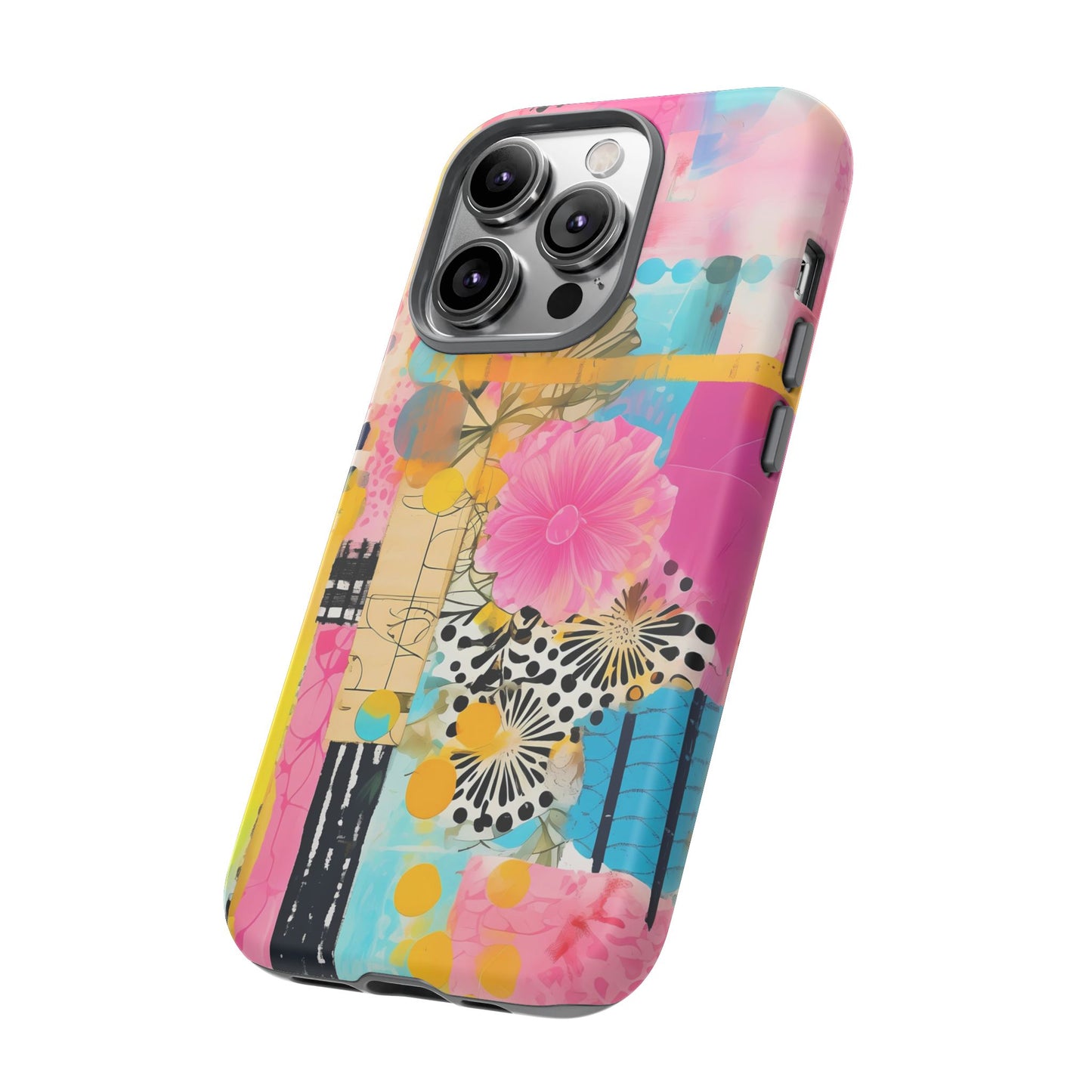 Pink Floral Abstract Phone Case | Tough Cases | iPhone 17