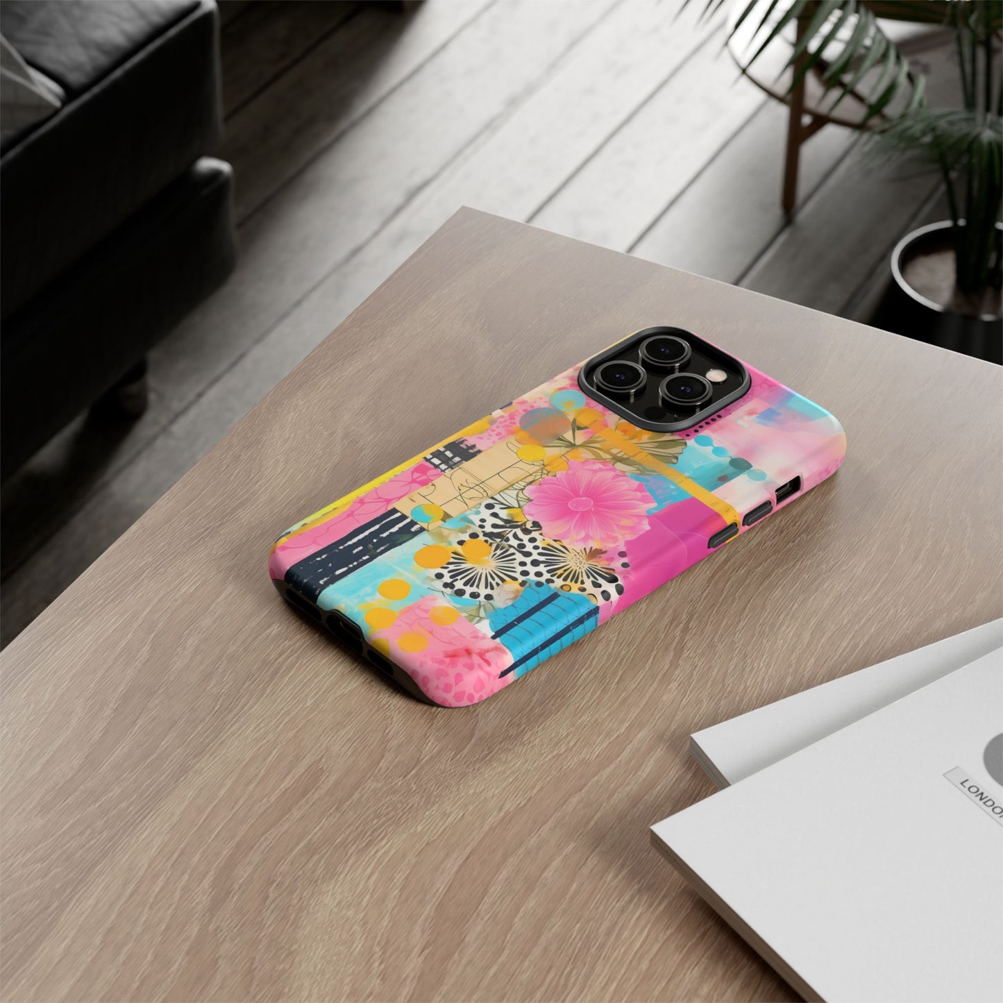 Pink Floral Abstract Phone Case | Tough Cases | iPhone 17