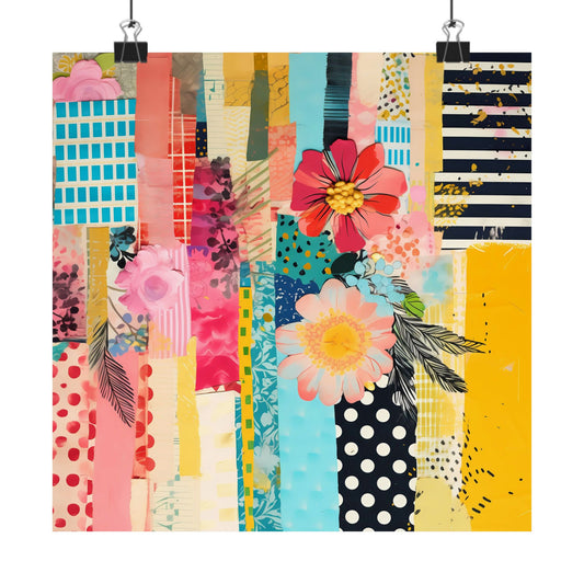 Colorful Abstract Floral Wall Art Poster | Vibrant Wildflower Botanical Print | Boho Modern Home Decor