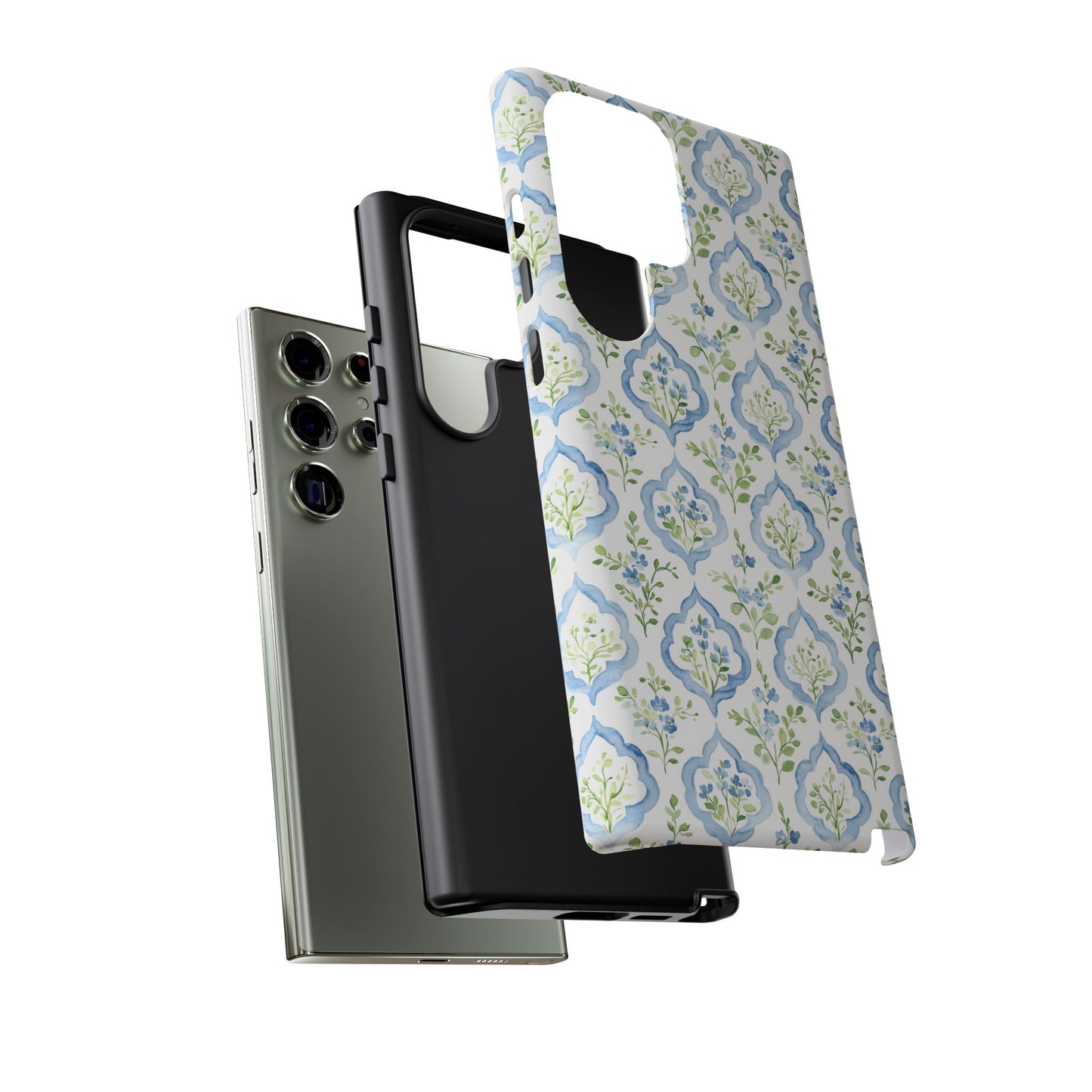 Blue Floral Damask phone case | Tough Case | iPhone 17