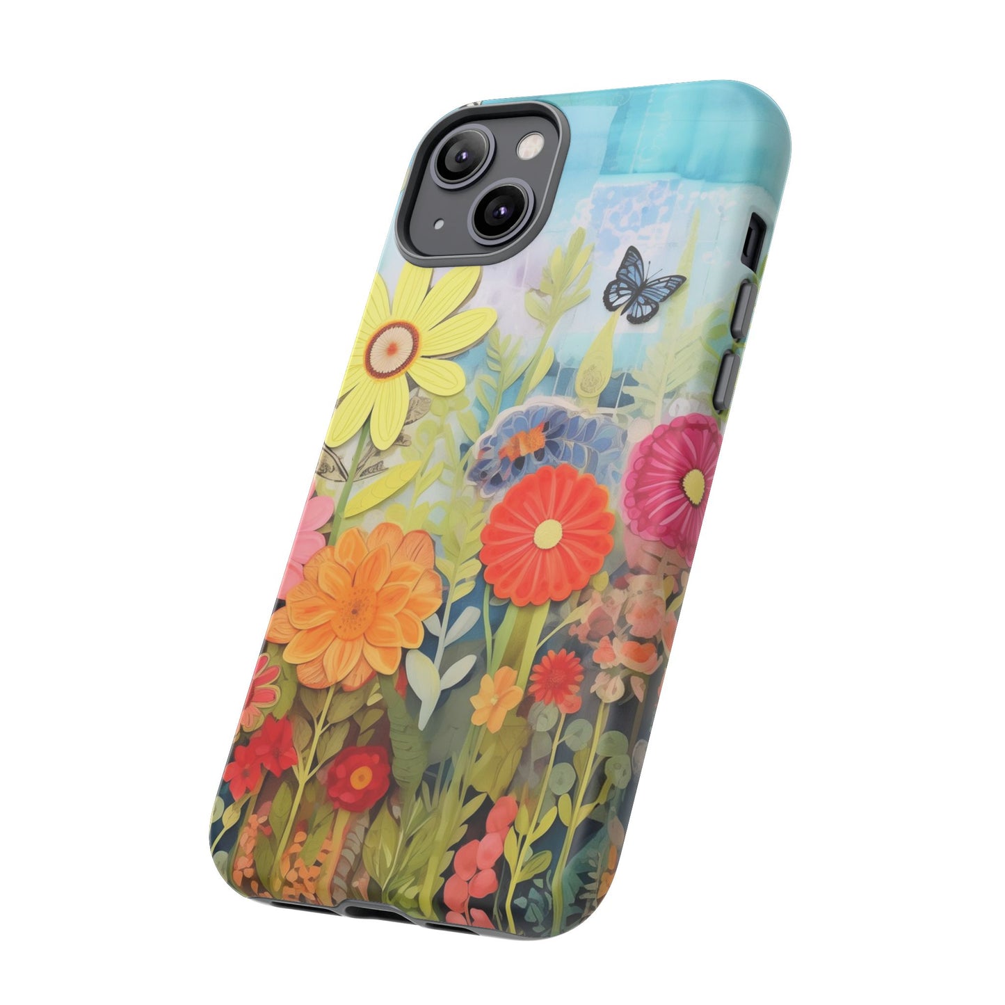 Whimsical Floral Garden phone case | Tough Case | 3d Floral Pattern | iPhone 17