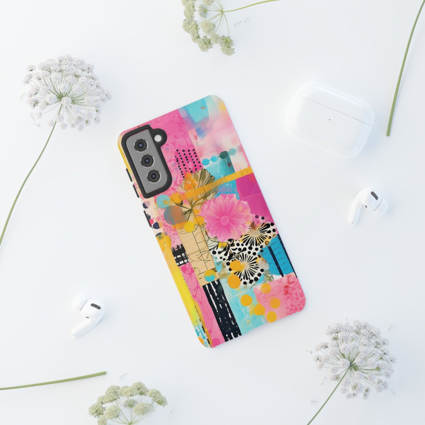 Pink Floral Abstract Phone Case | Tough Cases | iPhone 17