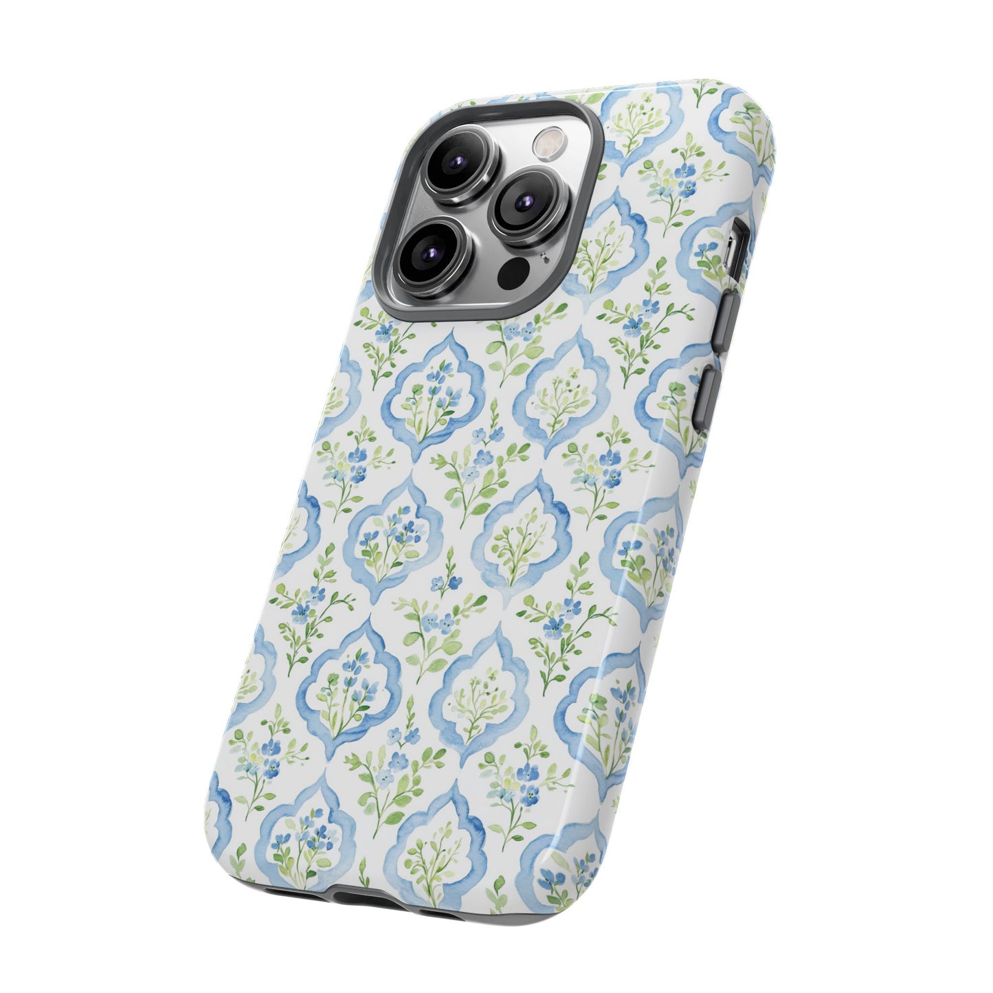 Blue Floral Damask phone case | Tough Case | iPhone 17
