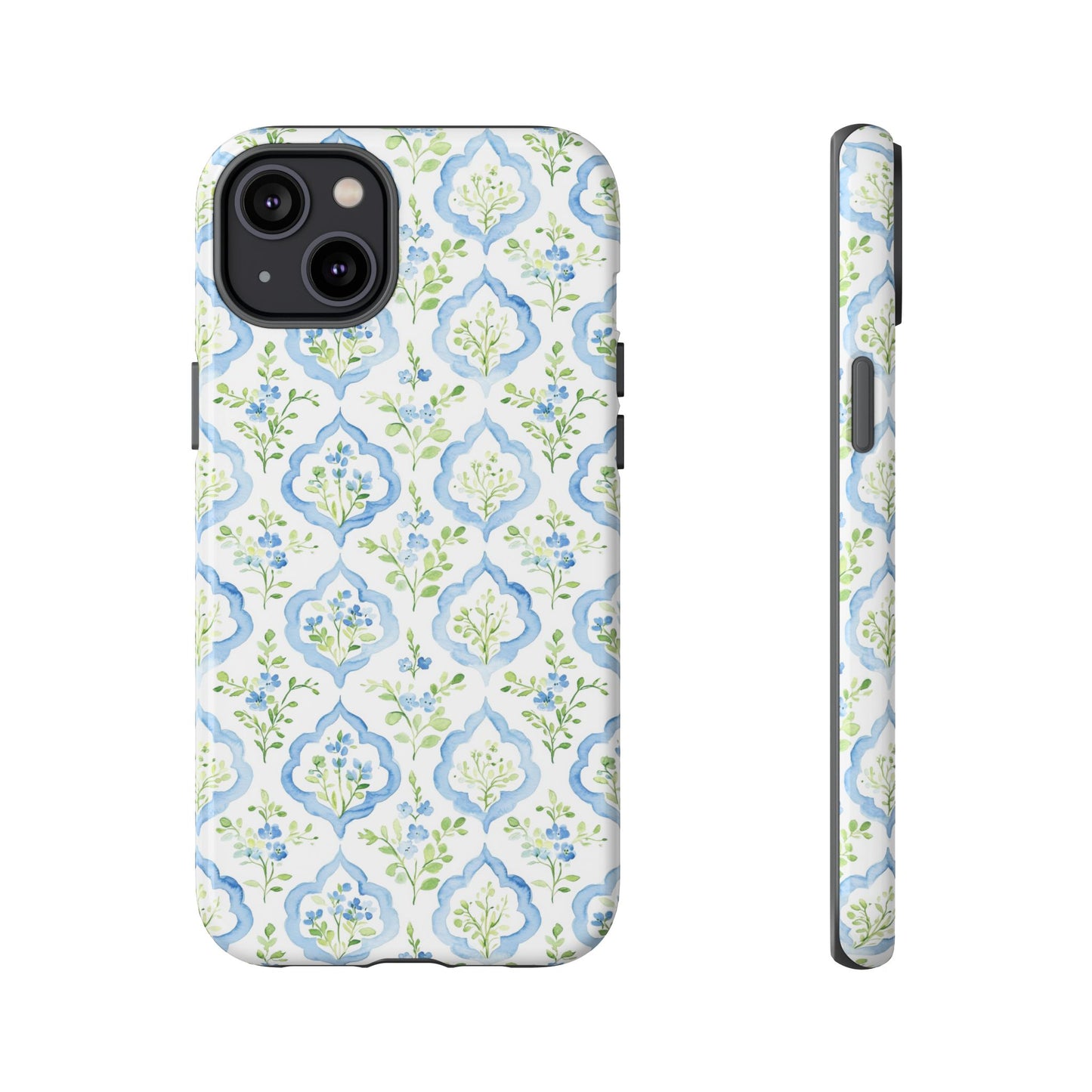 Blue Floral Damask phone case | Tough Case | iPhone 17