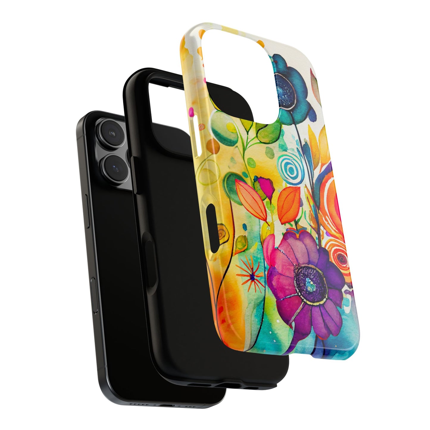 Floral Watercolor Phone Case — Colorful Boho Protective Cover
