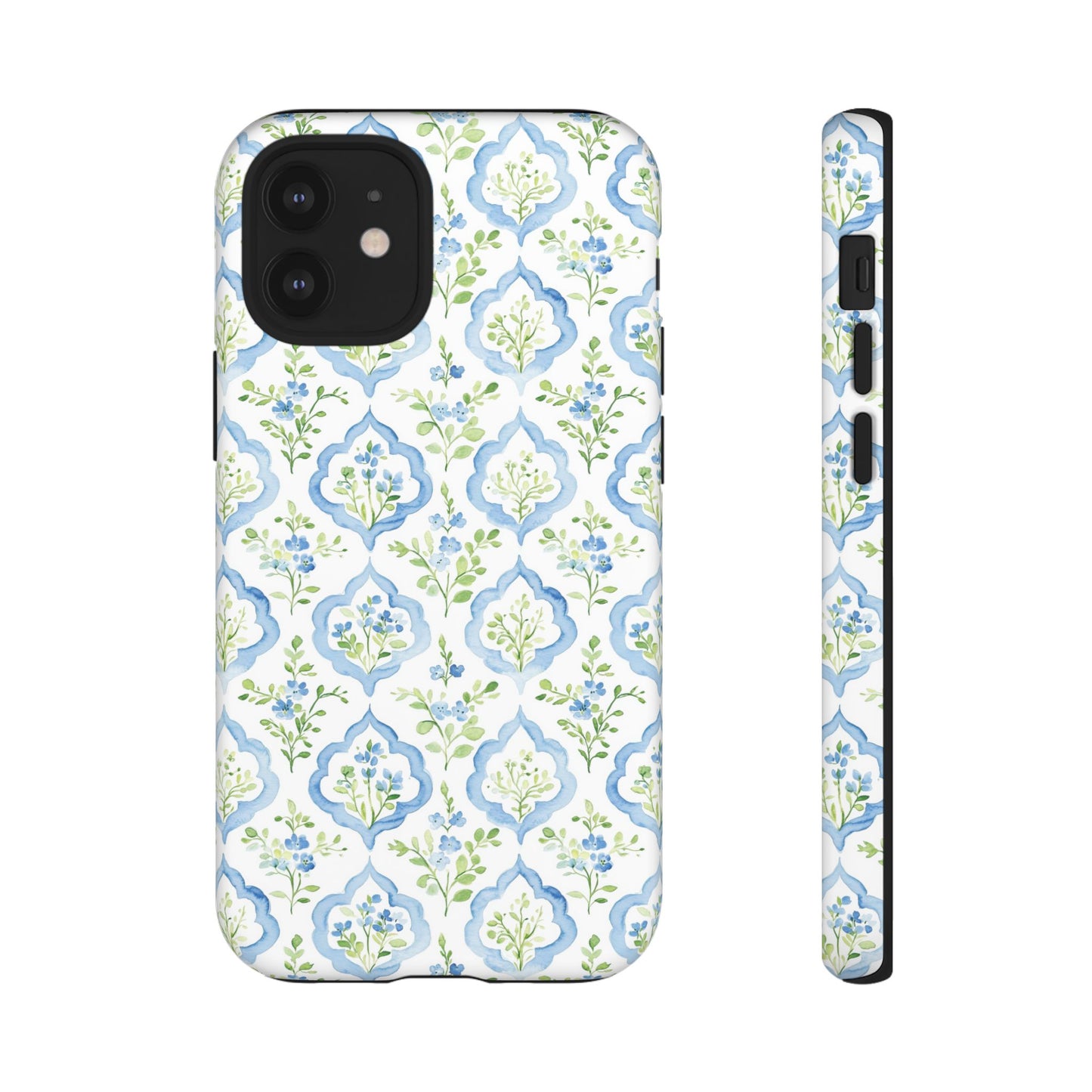 Blue Floral Damask phone case | Tough Case | iPhone 17