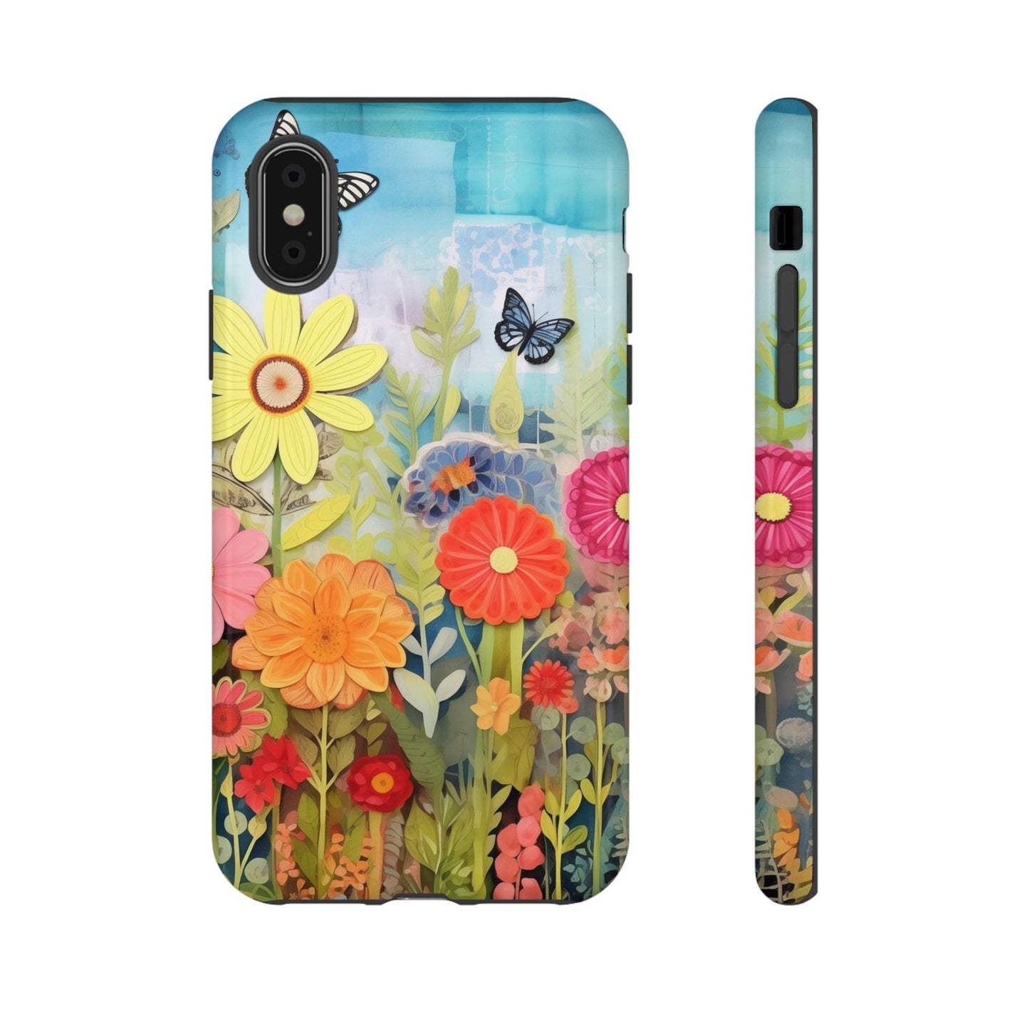 Whimsical Floral Garden phone case | Tough Case | 3d Floral Pattern | iPhone 17