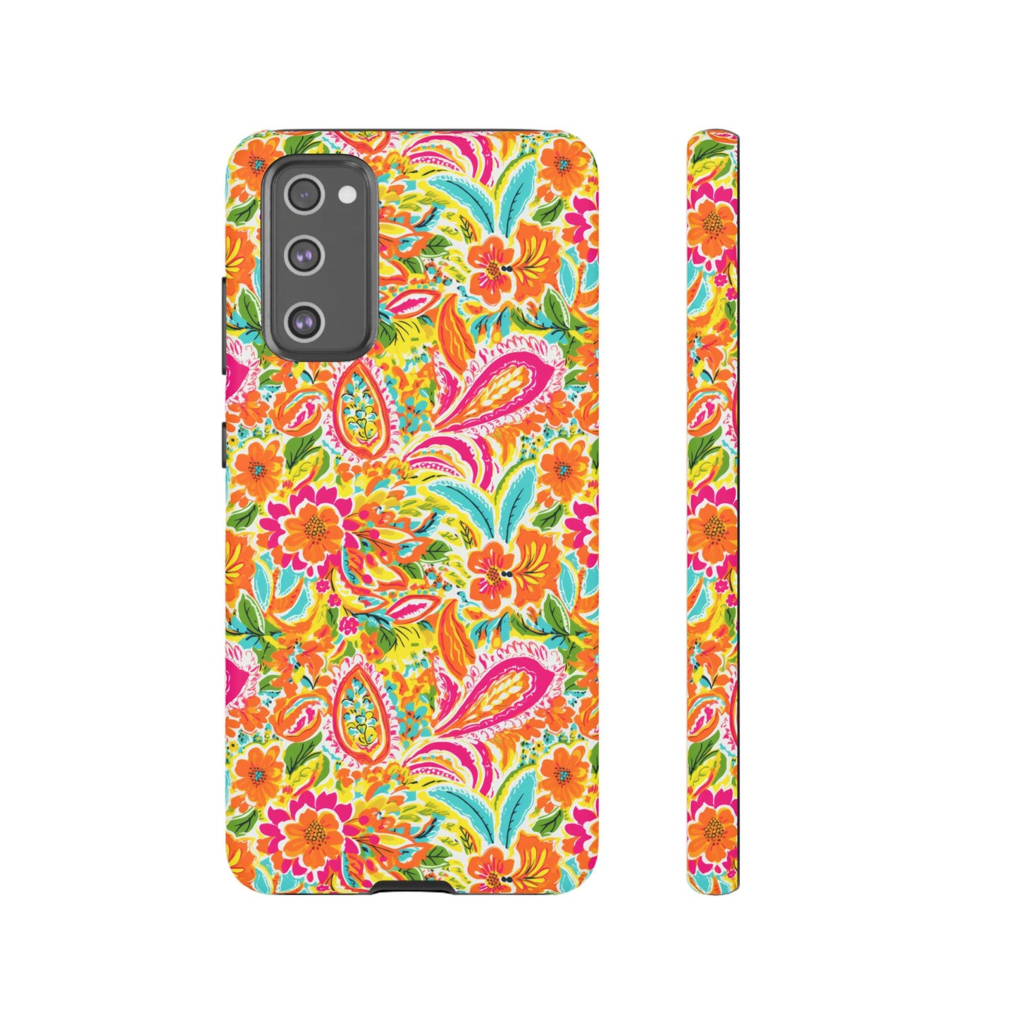Vibrant Floral Paisley phone case | Tough Cases | Orange and Pink Floral | iPhone 17