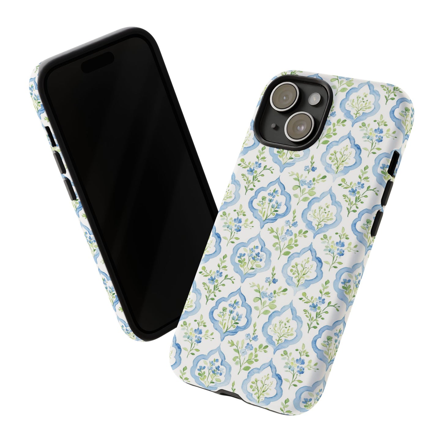 Blue Floral Damask phone case | Tough Case | iPhone 17