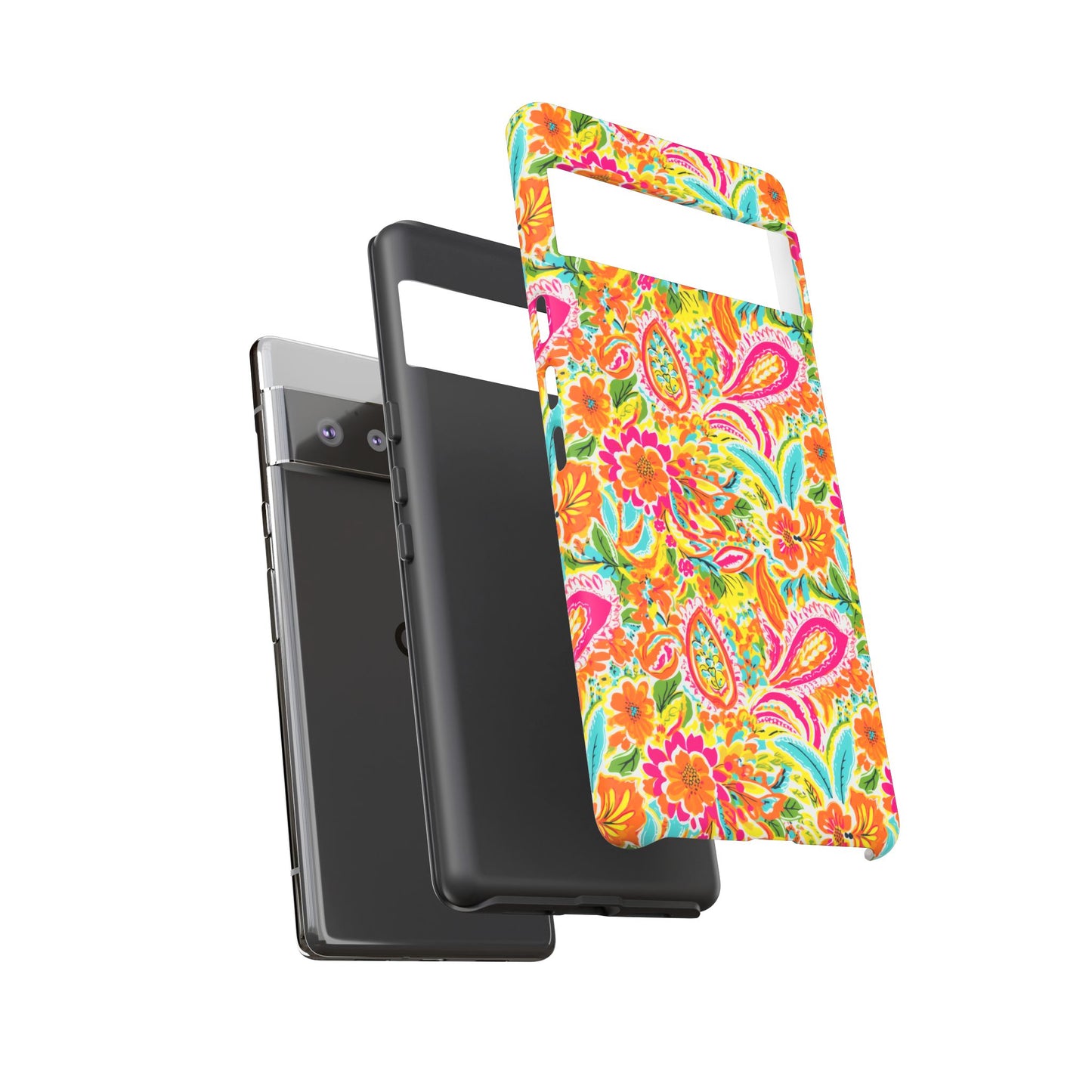 Vibrant Floral Paisley phone case | Tough Cases | Orange and Pink Floral | iPhone 17