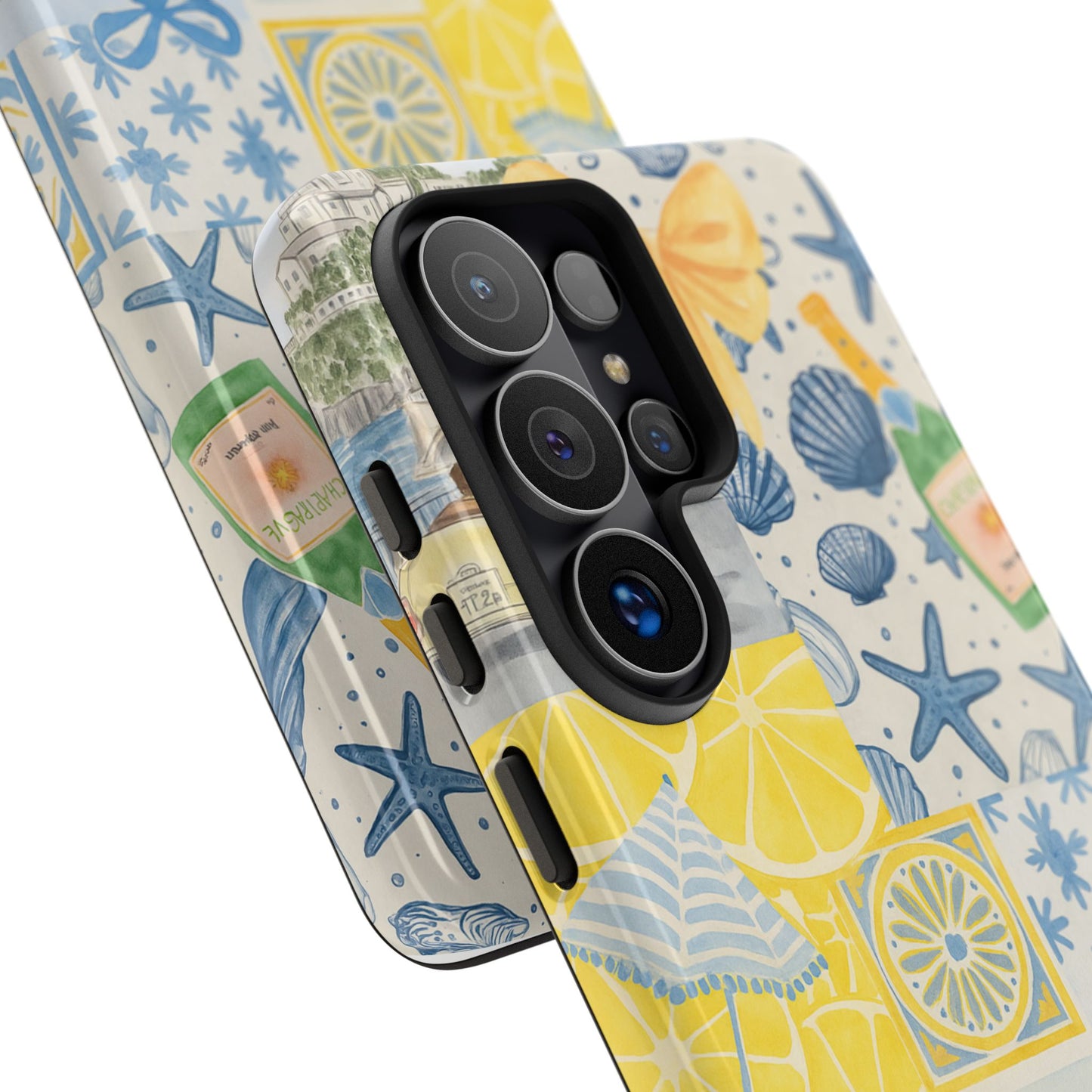 Coastal Collage Phone Case | Beach Shells, Starfish, Lemon, Scenic Travel | Italian Summer