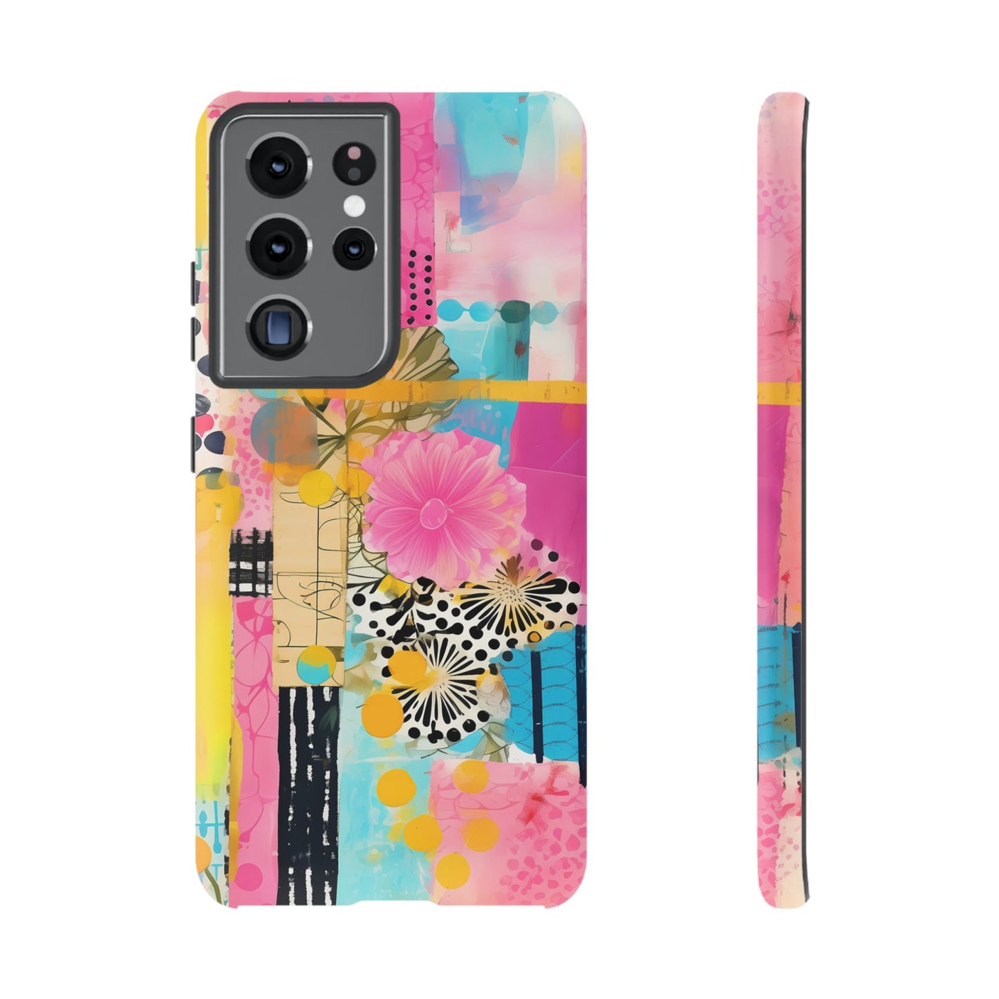 Pink Floral Abstract Phone Case | Tough Cases | iPhone 17