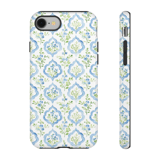 Blue Floral Damask phone case | Tough Case | iPhone 17