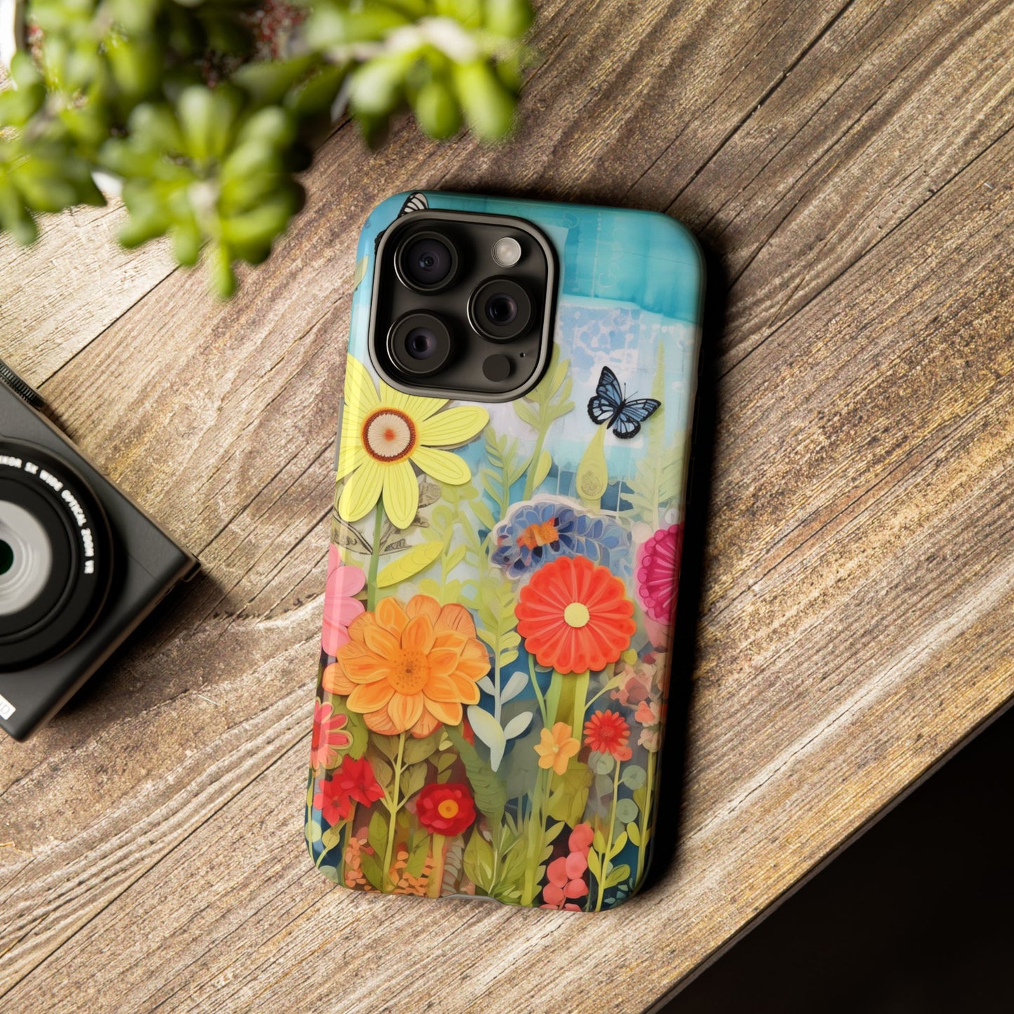 Whimsical Floral Garden phone case | Tough Case | 3d Floral Pattern | iPhone 17