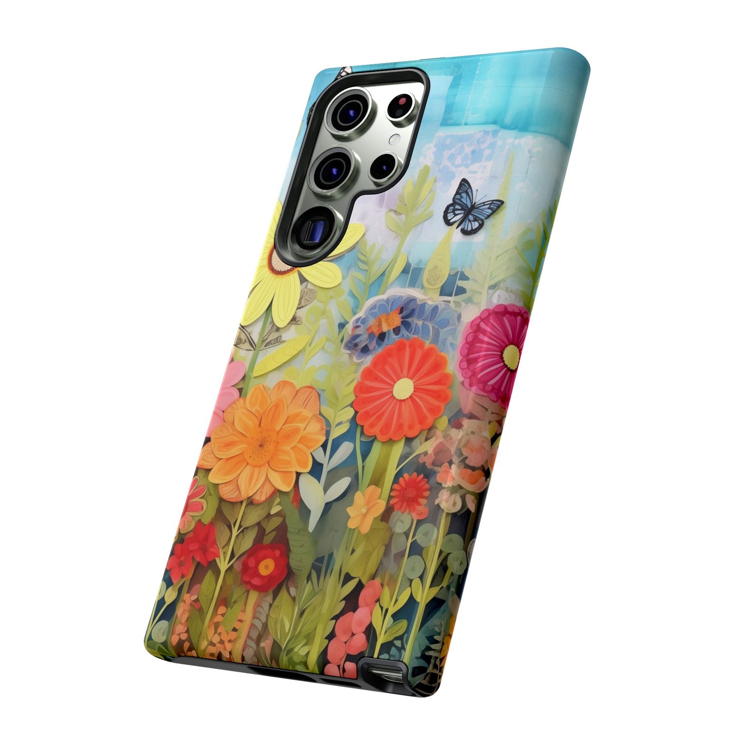 Whimsical Floral Garden phone case | Tough Case | 3d Floral Pattern | iPhone 17