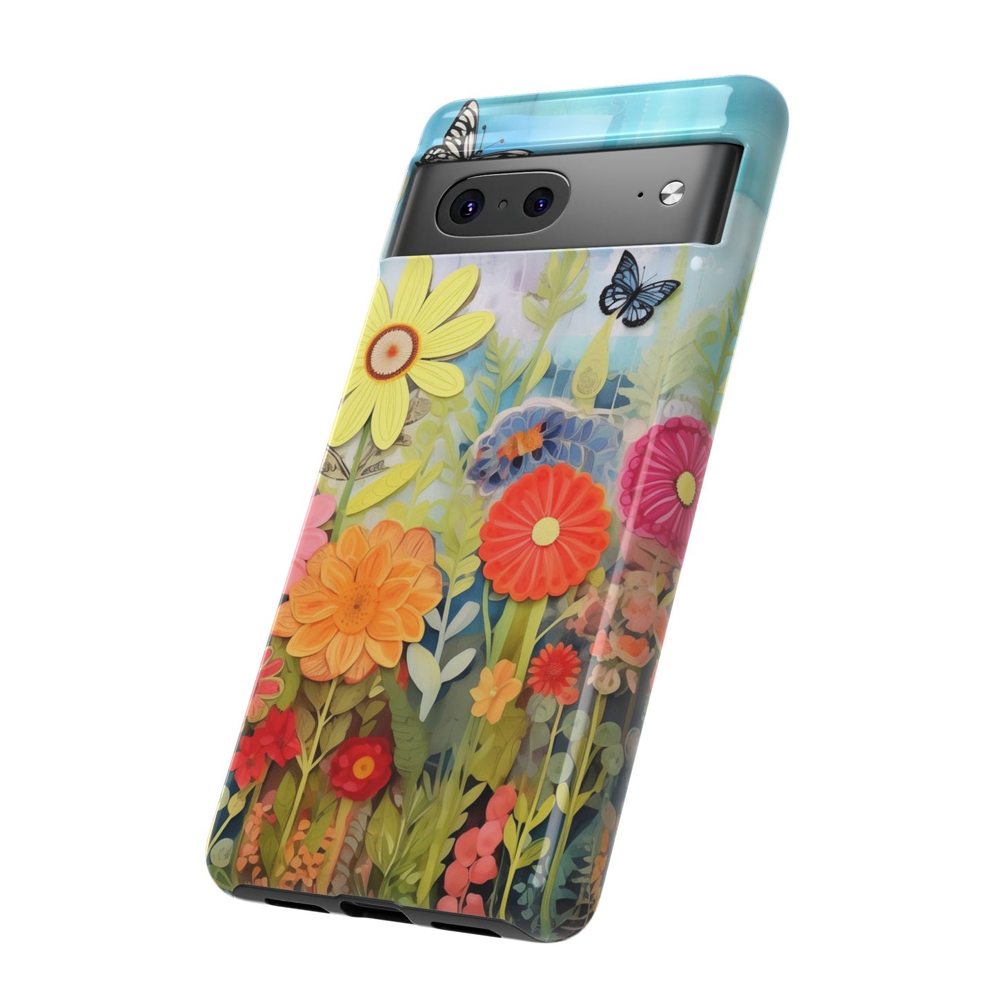 Whimsical Floral Garden phone case | Tough Case | 3d Floral Pattern | iPhone 17