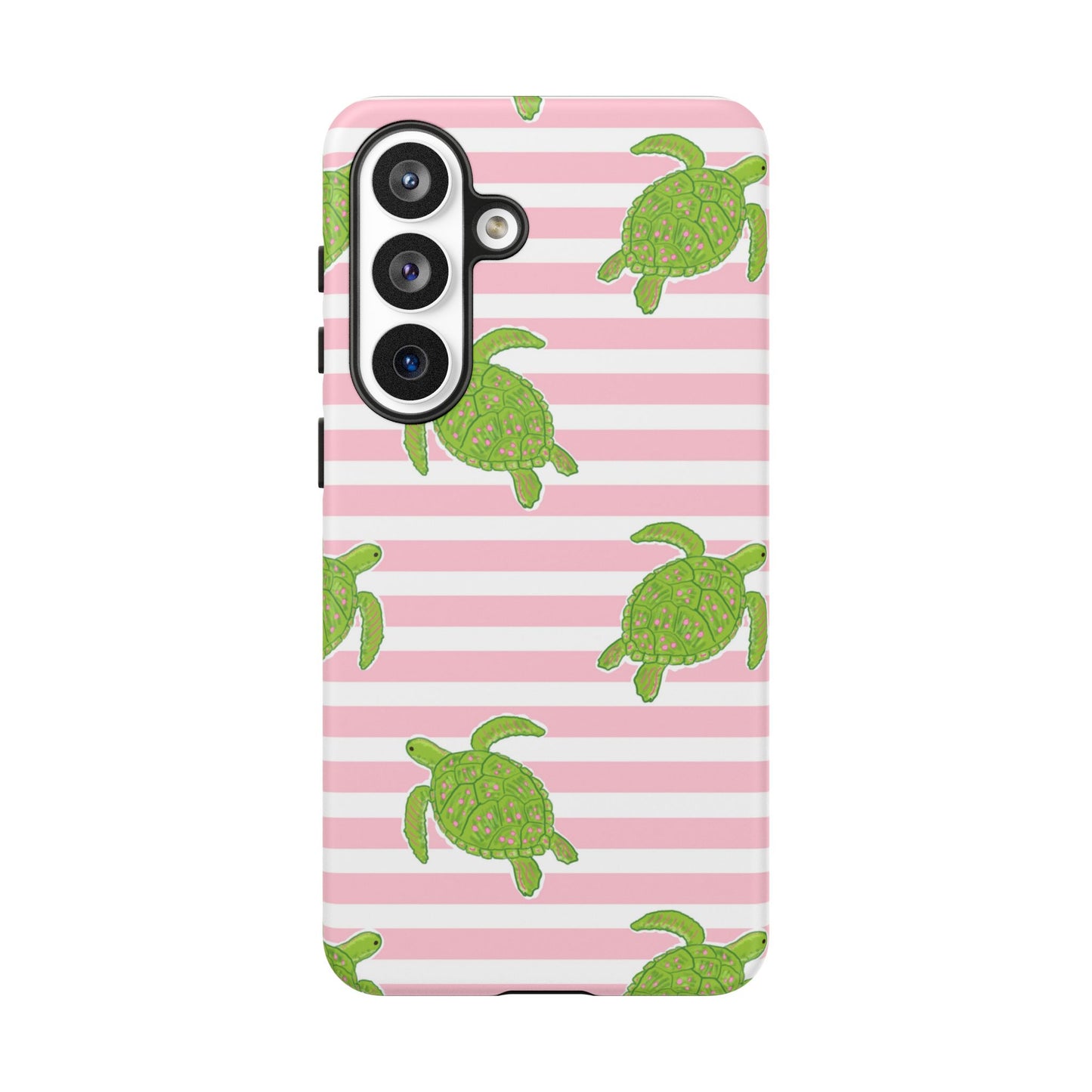 Green Sea Turtles Phone Case | Pink Stripes Tough Case | iPhone 17