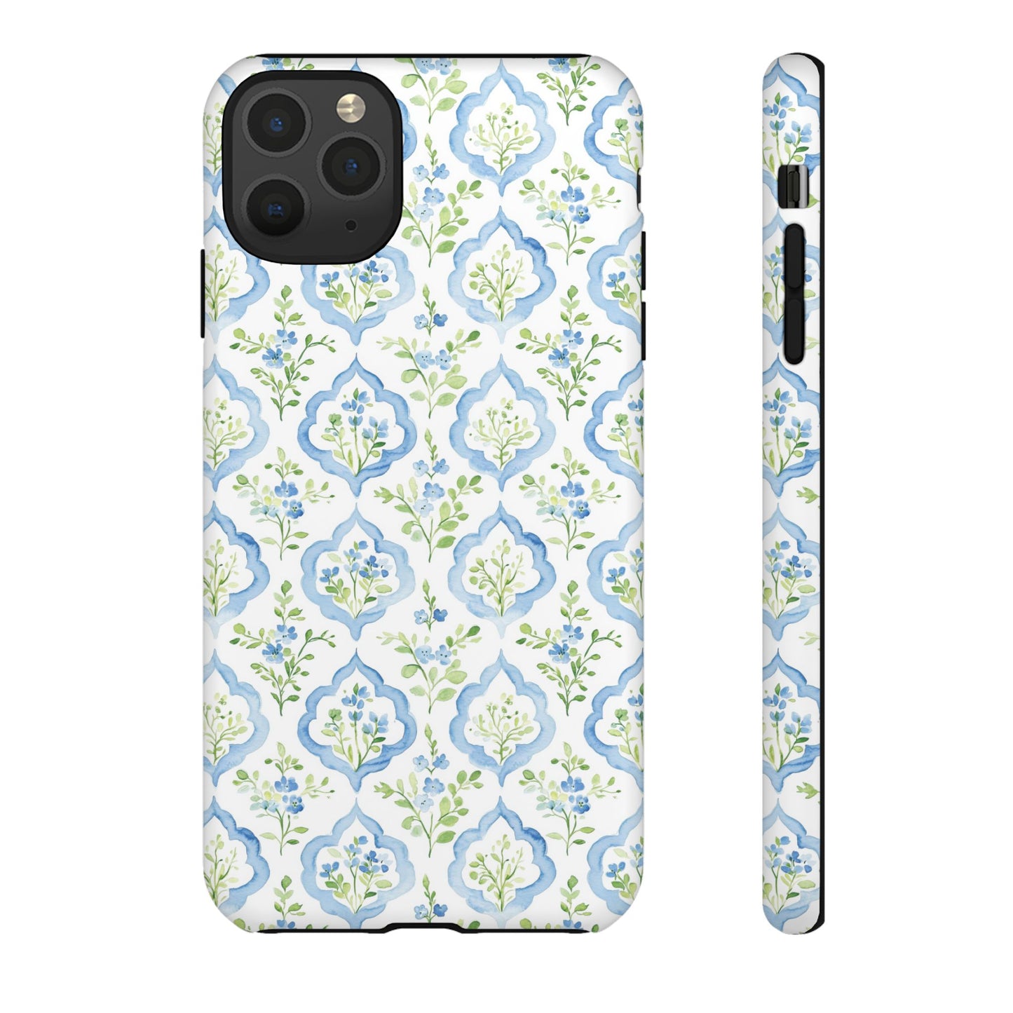 Blue Floral Damask phone case | Tough Case | iPhone 17