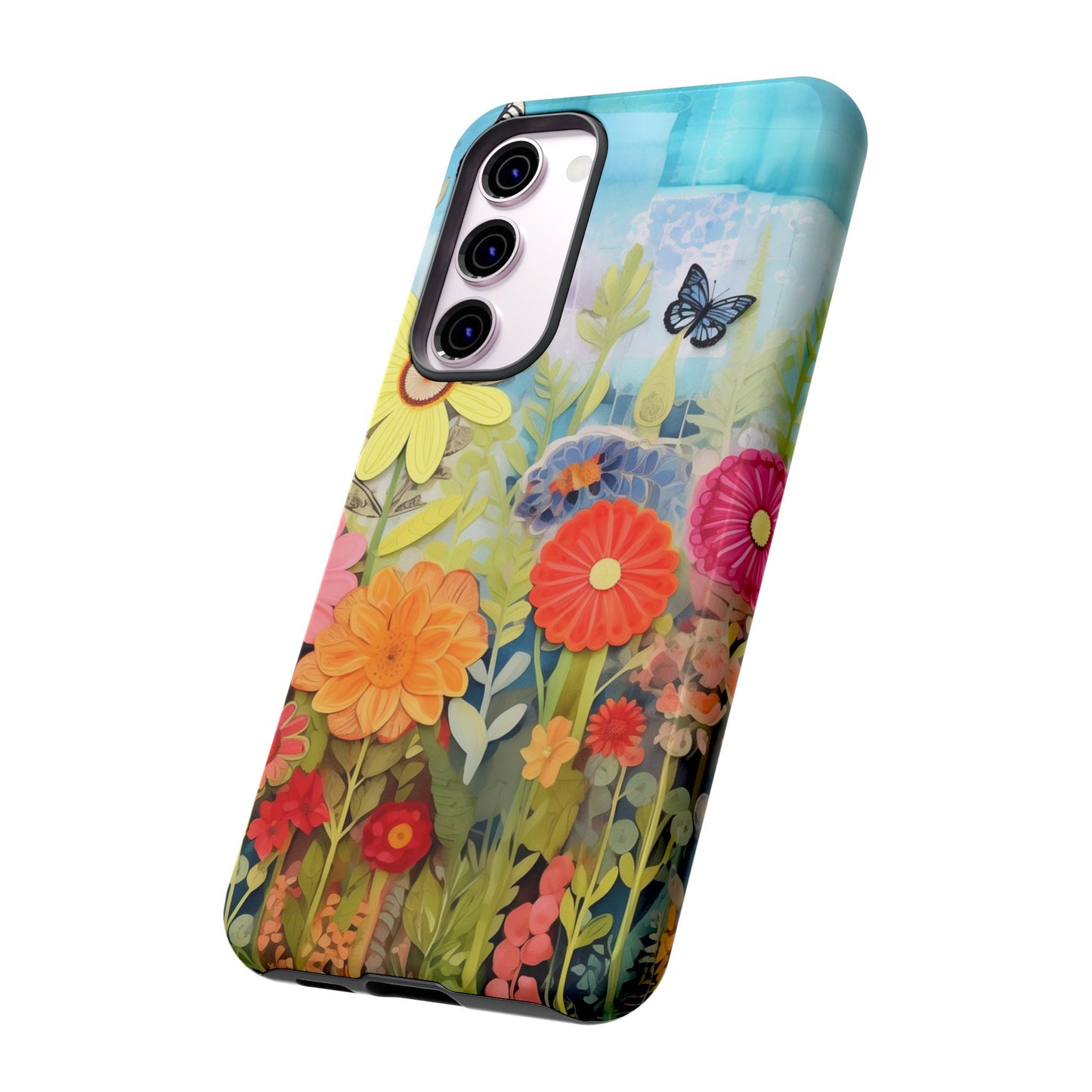Whimsical Floral Garden phone case | Tough Case | 3d Floral Pattern | iPhone 17