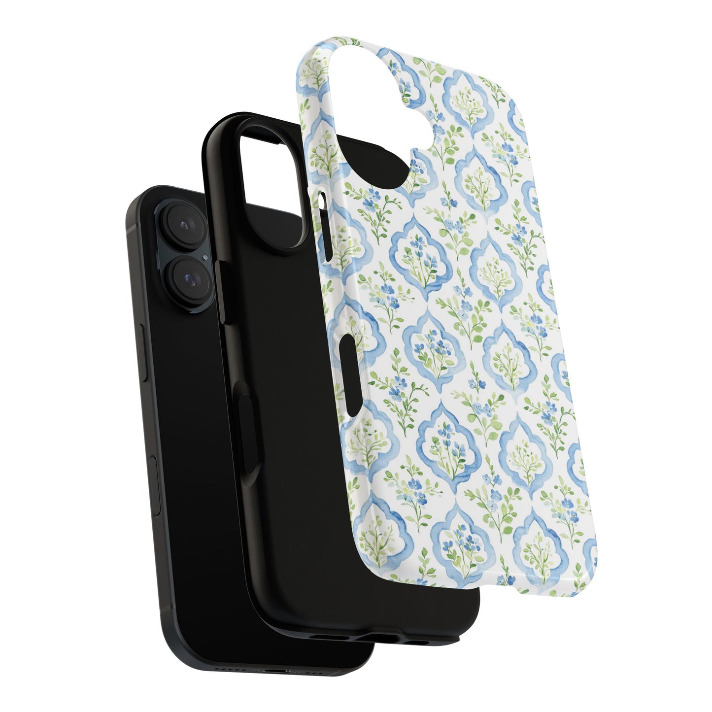 Blue Floral Damask phone case | Tough Case | iPhone 17