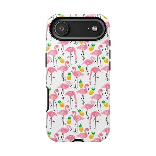 Flamingo & Pineapple Tough Case — Pink Tropical Phone Case