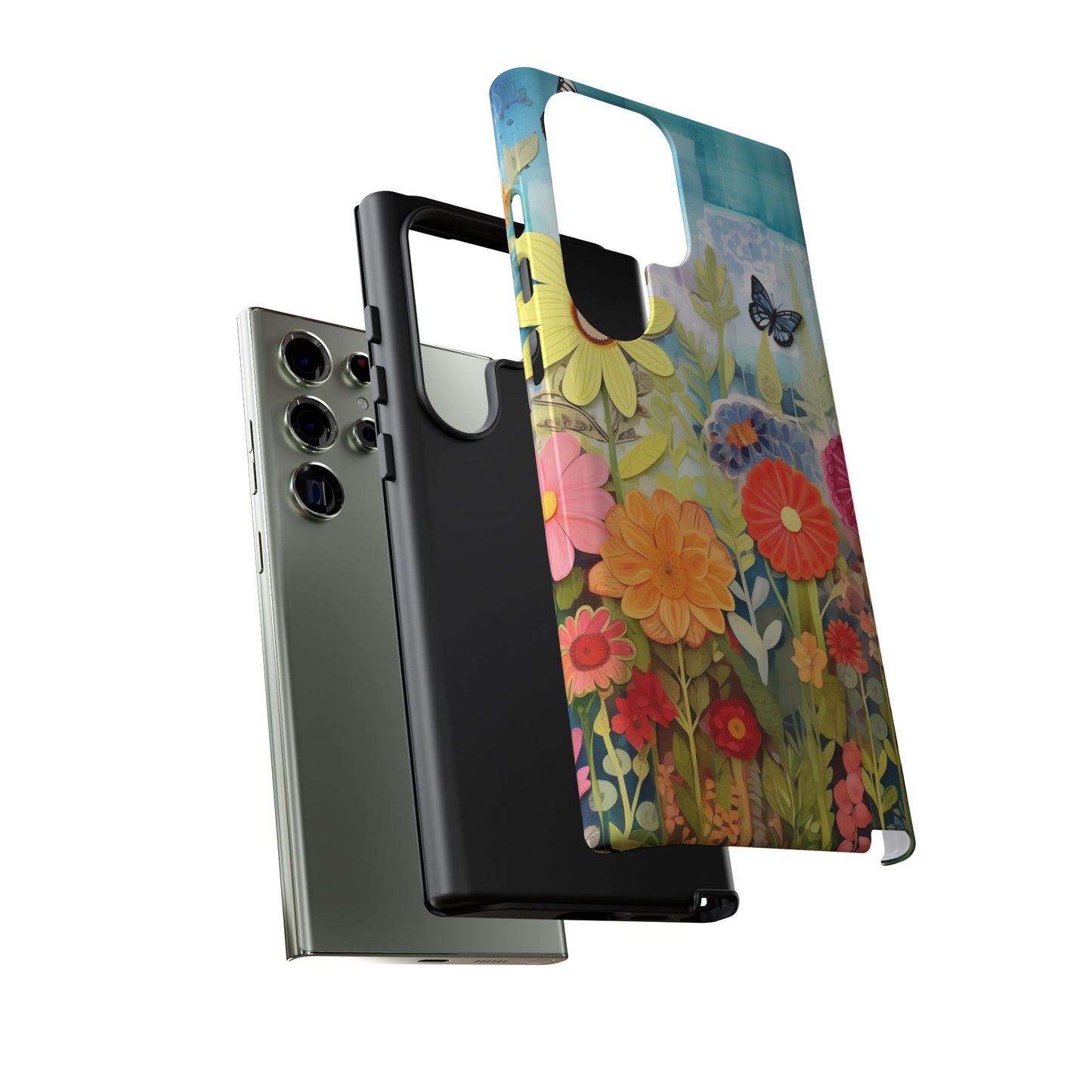 Whimsical Floral Garden phone case | Tough Case | 3d Floral Pattern | iPhone 17