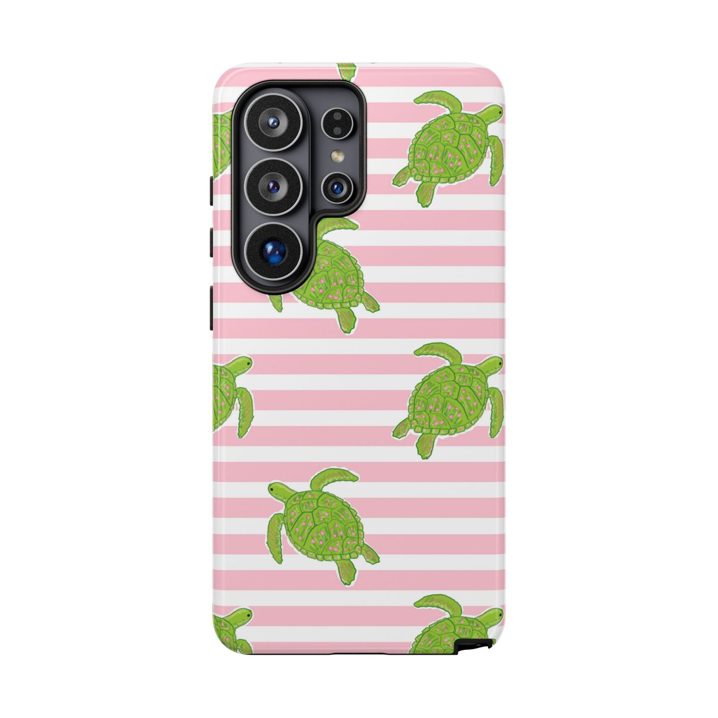 Green Sea Turtles Phone Case | Pink Stripes Tough Case | iPhone 17