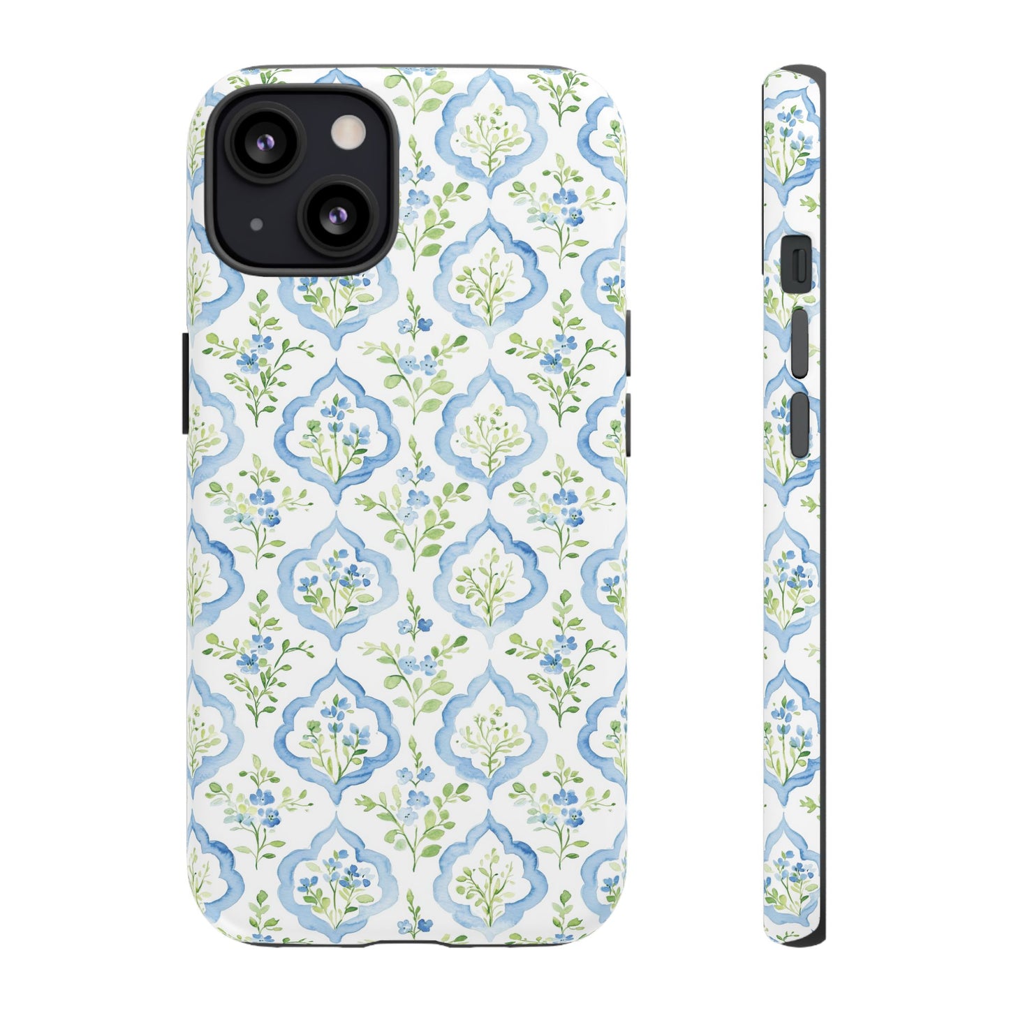 Blue Floral Damask phone case | Tough Case | iPhone 17